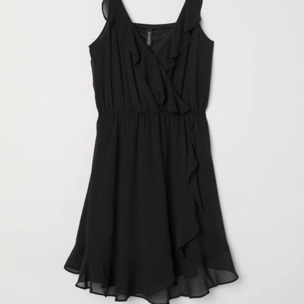 black flounce dress